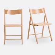 Set van 2 klapstoelen van beukenhout en gefineerd hout, Panni
