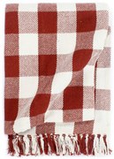 vidaXL Plaid geblokt 160x210 cm katoen steenrood