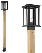 Buitenverlichting New York WOOD Lantaarn zwarte buitenlamp