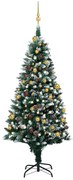 vidaXL Kunstkerstboom met LED's en kerstballen en dennenappels 180 cm