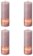 Bolsius Stompkaarsen Shine 4 st rustiek 190x68 mm ash rose