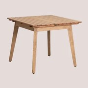 Uitschuifbare Houten Tuintafel (90-150x90 Cm) Naele Natuurlijk Hout - Sklum