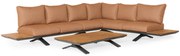 SUNS Stockholm hoek loungeset 3 delig terra coral mixed weave / matt royal grey