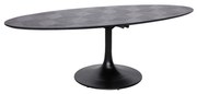 Richmond Interiors Blax Ovale Eettafel Zwart Hout 230 Cm - 230 X 100cm.