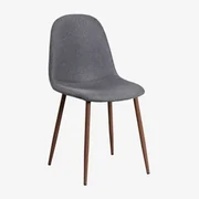 Glamm Eetkamerstoel Donker Hout & Linnen Grijs – Antraciet - Sklum