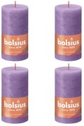 Bolsius Stompkaarsen Shine 4 st rustiek 130x68 mm levendig violet