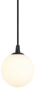 Moderne hanglamp zwart met wit glas voor railsysteem 1-fase - Iconic Perle
