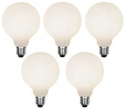 Set van 5 E27 3-staps dimbare LED lamp G95 mat 5W 550 lm 3000K