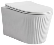 Sanigoods Flutty hangtoilet ribbel tornado flush glanzend wit