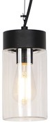 Buitenlamp Moderne hanglamp zwart met glas IP44 - Jarra Modern E27 IP44 Buitenverlichting