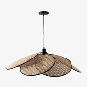 Okai-plafondlamp Pure Zwart – Natuurlijk Hout & Ø100 Cm - Sklum