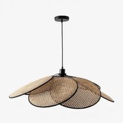 Okai Pure Hanglamp Van Rotan Zwart – Natuurlijk Hout & Ø100 Cm - Sklum