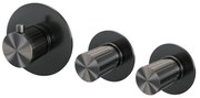 Brauer Stripe inbouwthermostaat met 2 stopkranen gunmetal geborsteld PVD
