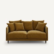 3-zits compacte fluwelen bank, Lazare