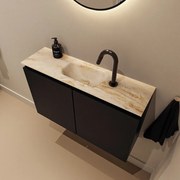 Mondiaz Ture DLux toiletmeubel 80cm urban met wastafel frappe midden met kraangat