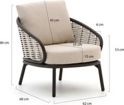 Lounge tuinstoel | Apple Bee Pine Key | Wicker (vlechtwerk) | Wit | Kees Smit Tuinmeubelen