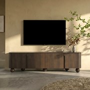 Tv-meubel Hout Met Bolpoten 200 Cm - 200x40x55cm.