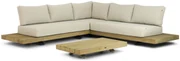 Hoek loungeset 5 personen Aluminium/Teak Old teak greywash  Santika Furniture Santika