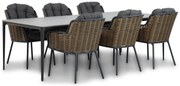 Tuinset 6 personen 240 cm Wicker Grijs Santika Furniture Santika