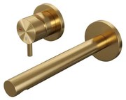 Brauer Gold Edition Wastafelmengkraan inbouw - rechte uitloop rechts - hendel kort smal - model B2 PVD - geborsteld goud 5-GG-083-S5-65