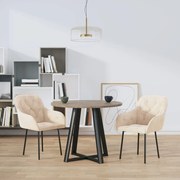 vidaXL Eetkamerstoelen 2 st fluweel crèmekleurig