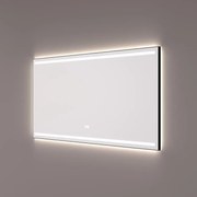 Hipp Design 7000 spiegel mat zwart met LED verlichting en spiegelverwarming 80x70cm