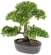 Emerald Kunstplant mini bonsai ficus groen 32 cm 420002