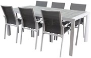 Malaga New Delhi dining tuinset 220x100x74,5 cm 7 delig wit