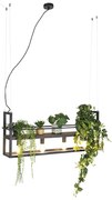 Eettafel / Eetkamer Industriële hanglamp zwart met hout en rek 4-lichts - Cage Rack Industriele / Industrie / Industrial E27 Binnenverlichting Lamp