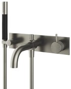 Hotbath Cobber X afbouwdeel met inbouwdeel voor douche/badmengkraan, automatische omstelinrichting geborsteld nikkel HBCB026 / CX026EXTGN