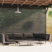 vidaXL 7-delige Loungeset met kussens poly rattan donkergrijs