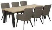 4 Seasons Outdoor | Luxor dining set met derby tafel  Tuintafel    houtkleur weerbestendig
