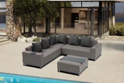 Hoek loungeset 5 personen Outdoor textiel Grijs  De Laan Projects
