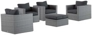 Loungeset tuin 4 personen Wicker Grijs Garden Collections Houston
