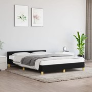 vidaXL Bedframe met hoofdeinde stof zwart 140x190 cm