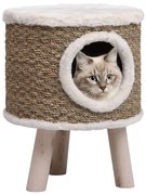 vidaXL Kattenhuis met houten poten 41 cm zeegras