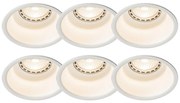 Set van 6 moderne inbouwspots wit - Dept
