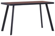 vidaXL Eettafel 120x60x75 cm MDF donkerhoutkleurig en zwart