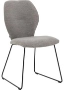 Goossens Eetkamerstoel Hera grijs stof leuning, modern design