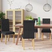 vidaXL Eetkamerstoelen 4 st stof zwart