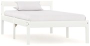 vidaXL Bedframe massief grenenhout wit 90x200 cm