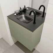 Mondiaz Olan 60cm toiletmeubel army met wastafel urban midden 1 kraangat