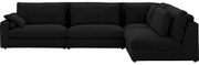 Goossens Hoekbank Odette zwart, stof, 1,5-zits, stijlvol landelijk