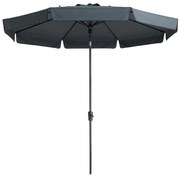 Madison Parasol Flores Luxe rond 300 cm grijs