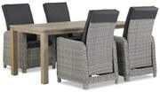 Tuinset 4 personen 180 cm Wicker Grijs Garden Collections Bello/Bristol