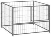 vidaXL Hondenkennel 100x100x70 cm staal zilverkleurig