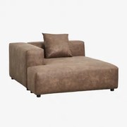 Linker Chaise Longue Module Met Kussen Voor Modulaire Bank Bruna Bruin Koffie Suède - Sklum