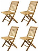 Arona dining tuinstoel inklapbaar teak set van 4 stoelen