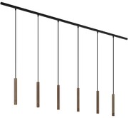 Modern railsysteem met 6 hanglampen brons 1-fase - Slimline Keno