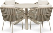 Tuinset 4 personen 120 cm Rope Zand/Beige Coco Elara/Xento